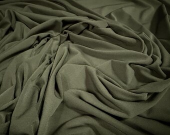ITY stretch spandex single Jersey fabric, per metre - plain - olive drab