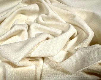 Merino wool soft interlock knitwear fabric, per metre - plain - cream