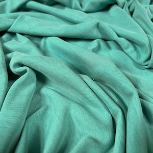 Powder touch single jersey dress fabric with comfort stretch, per metre - plain - turquoise