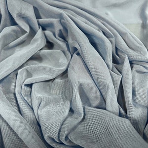 Power mesh net stretch spandex fabric, per metre - Plain - light steel blue