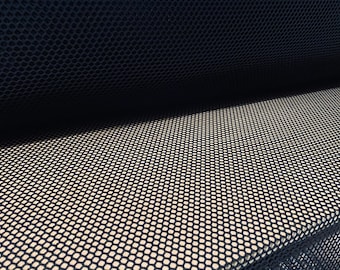Fishnet stretch mesh jersey fabric, per metre - black
