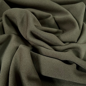 Scuba stretch Spandex double jersey fabric, per metre - plain - khaki green