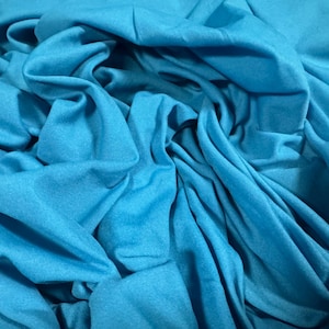 Single jersey mousse fabric, per metre - plain - turquoise blue