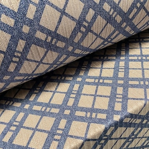 Metallic Spandex rib jersey stof, per meter - diamant ruit argyle print - Steen &blauw