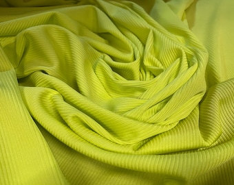 Stretch spandex rib jersey knit dress fabric, per metre - lime