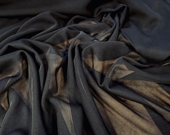 Chiffon jersey fabric, per metre - plain - Black