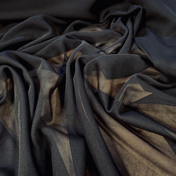 Chiffon jersey fabric, per metre - plain - Black