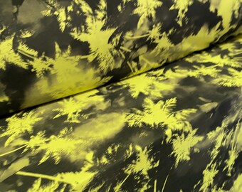 Spandex crepe jersey stretch fabric, per metre - palm trees & parrots print