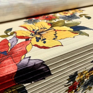 Stretch Spandex Ottoman Rib Jersey Fabric, Per Metre - Trailing Flowers print - cream with multicolour flowers
