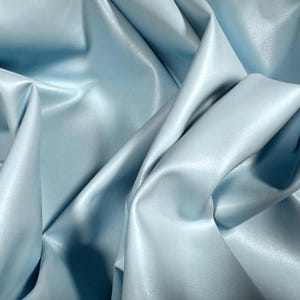 Stretch pvc spandex jersey leather look fabric, per metre - baby blue