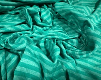 Viscose single jersey fashion fabric, per metre - stripe - jade green