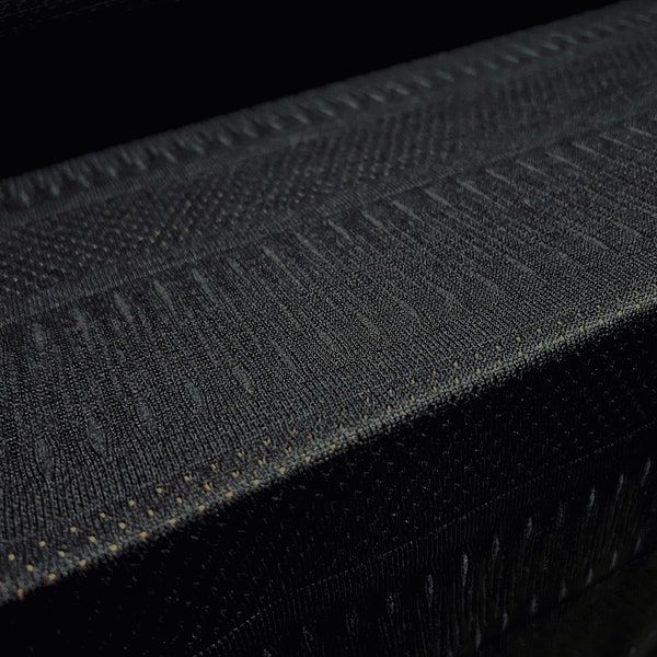 Soft handle jacquard jersey fabric, per metre - pindot & stripe - black