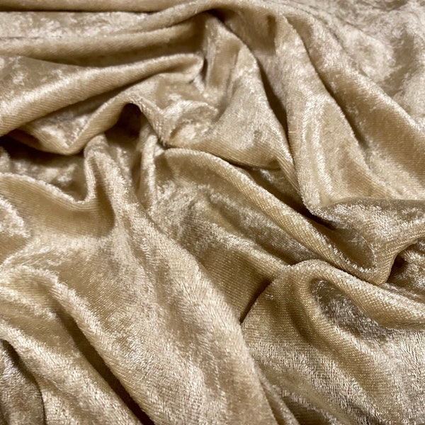 Panné velour velvet crushed dress fabric, per metre - plain - gold