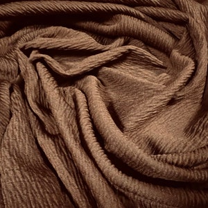 Sheared bodycon spandex stretch jersey fabric, per metre - plain - chocolate brown