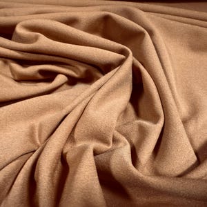 Tessuto Valentino crepe stretch spandex double jersey, al metro - tinta unita - cammello