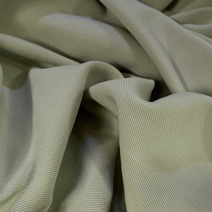 Fine Ottoman rib Stretch jersey fabric , per metre - light sage