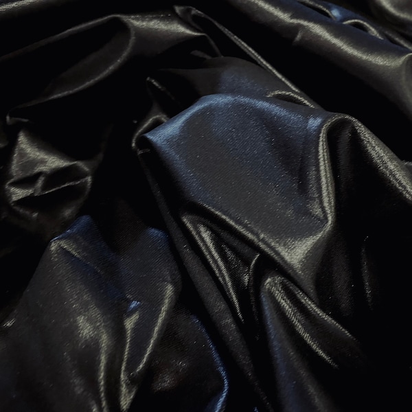 Ciré coated double jersey stretch wet look jersey fabric, per metre - black