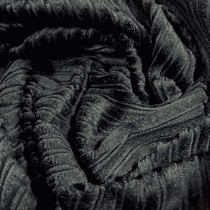Heavyweight cotton jumbo corduroy fabric, per metre - plain - black