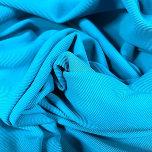 Fine Ottoman rib Stretch spandex jersey fabric , per metre - plain - turquoise