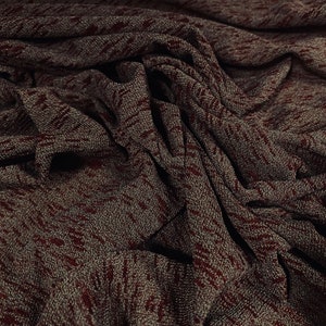 Hacci slub stretch spandex jersey fabric, per metre - chestnut brown