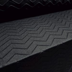 Stretch spandex double jersey fabric, per metre - zigzag chevron jacquard - black
