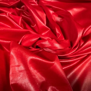 Ciré wet look coated stretch spandex jersey fabric, per metre - plain - red