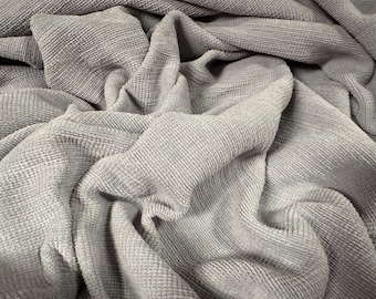 Soft chenille upholstery fabric, per metre - plain - silver grey