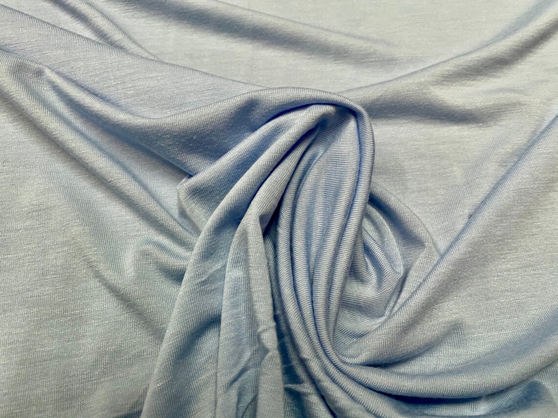Viscose Elastane Stretch Jersey Fabric per Metre Light Blue Etsy