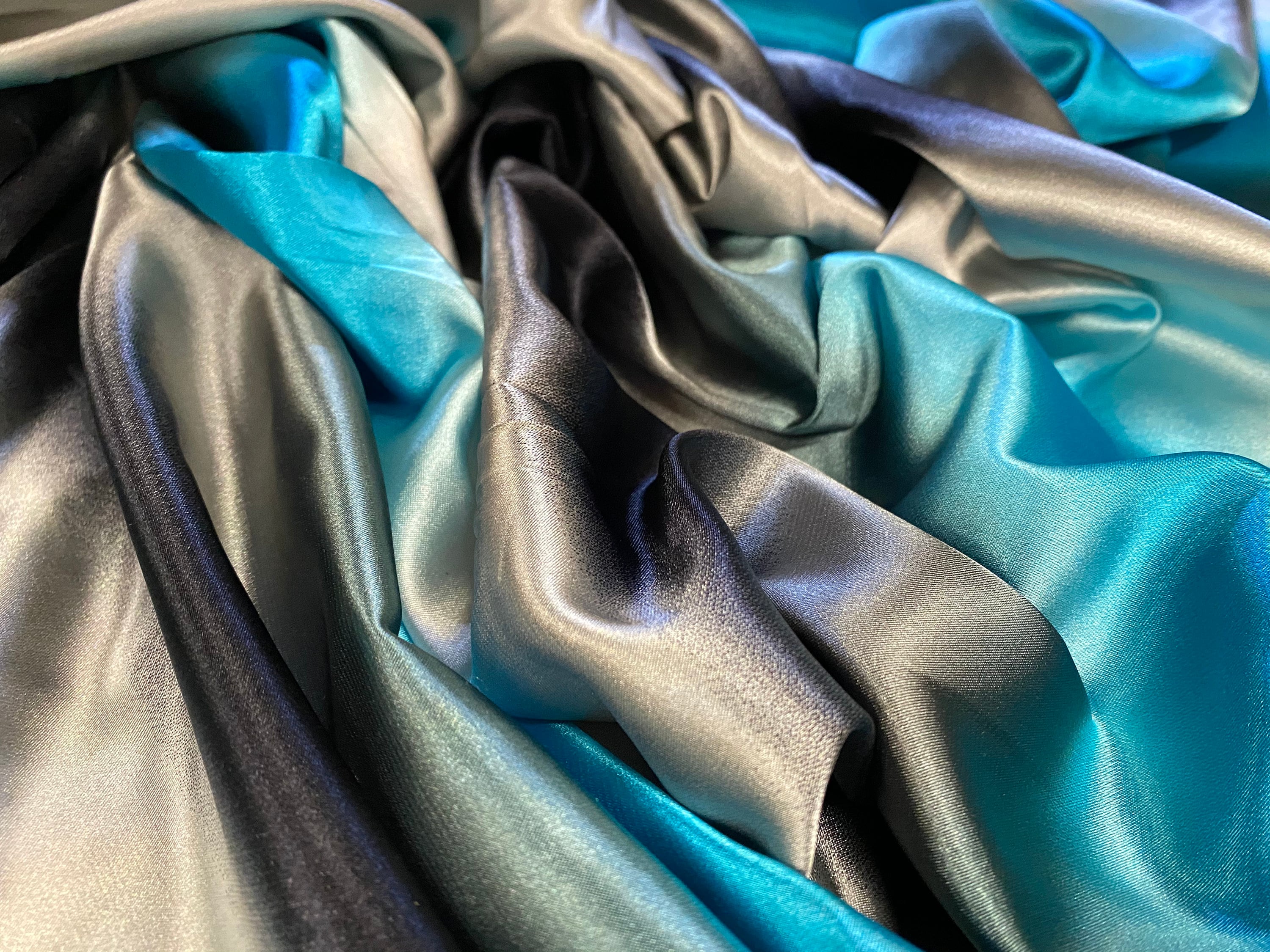 High End Green Teal Stretch Soft Sheen Charmeuse Satin Fabric 58 By The  Yard