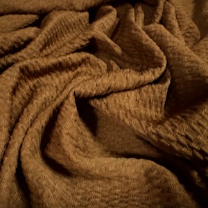 Double jersey knit stretch spandex dress fabric, per metre - jacquard - chocolate brown