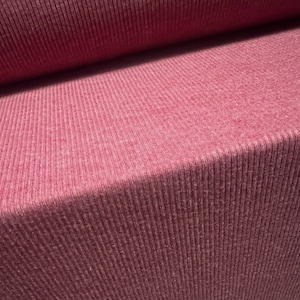 Tejido punto jersey canalé tacto suave, por metro - liso - rosa burdeos