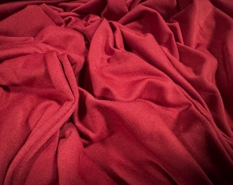 Soft handle French Terry loopback jersey fabric, per metre - Plain - winter red