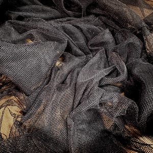 Super feiner leichter Mesh Netzstoff, Meterware - uni - schwarz