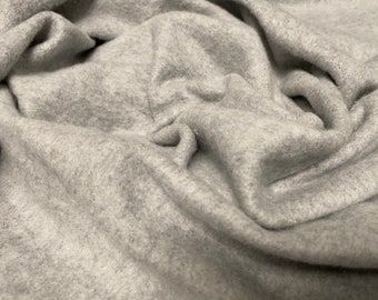Sweatshirt fleece soft jersey fabric, per metre - Grey marl