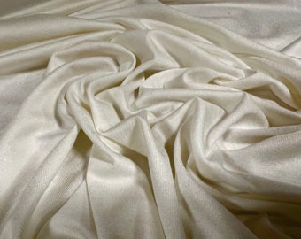 Viscose spandex stretch single jersey fabric, per metre - plain - ivory