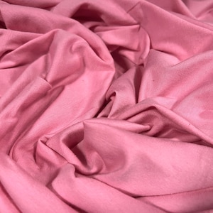 Cotton spandex stretch single jersey fabric, per metre - plain -  pink