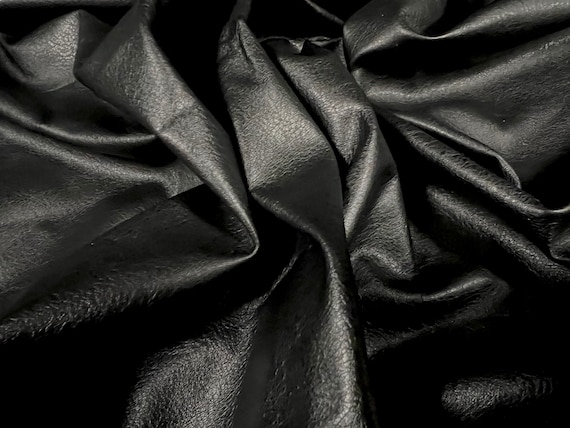 Faux Leather P.u. Coated Jersey Fabric per Metre Plain Black Etsy