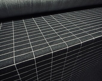 Double jersey stretch spandex fabric, per metre - geometric check - black & white