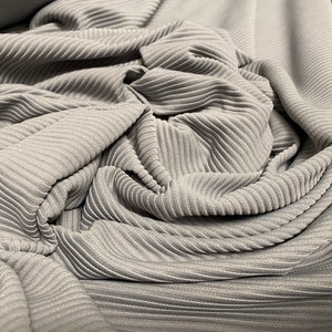 Ottoman rib jersey fabric , per metre - silver grey
