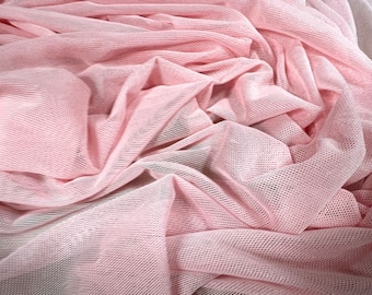 Power mesh net stretch spandex fabric, per metre - Plain - baby pink