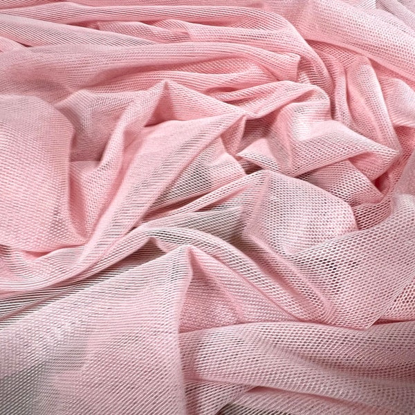Power mesh net stretch spandex fabric, per metre - Plain - baby pink