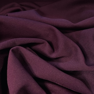 Scuba stretch spandex double jersey fabric, per metre - plum