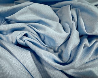 Cotton blend piqué jersey fabric, per metre - plain - Sky Blue
