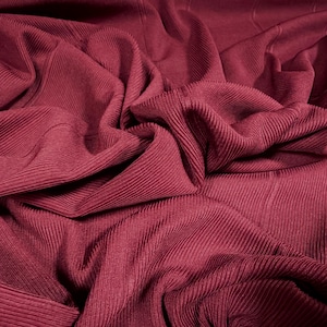 Bandage rib bodycon stretch spandex jersey fabric, per metre - plain - berry