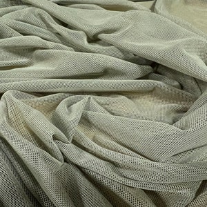 Power Mesh Netz Stretch Spandex Stoff, Meterware - Unifarben - Salbeigrün