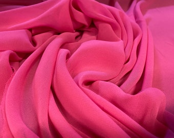 Stretch Chiffon woven dress fabric, per metre - cerise
