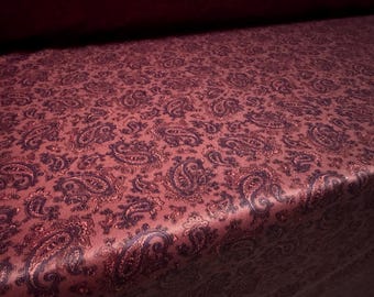 Single jersey fashion fabric , per metre - paisley print - dusky mauve