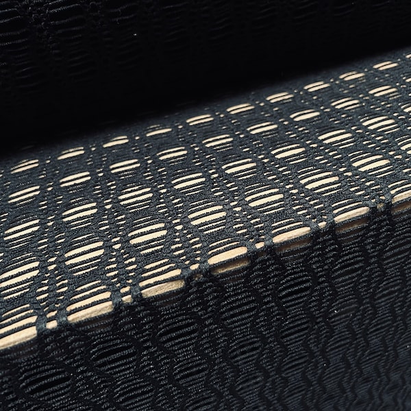 Crochet knit stretch spandex lace fabric, per metre - black
