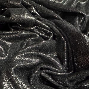Metallic treebark jacquard stretch jersey fabric, per metre - black & silver