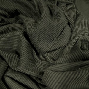 Soft handle ribbed jersey knit fabric, per metre - plain - khaki green